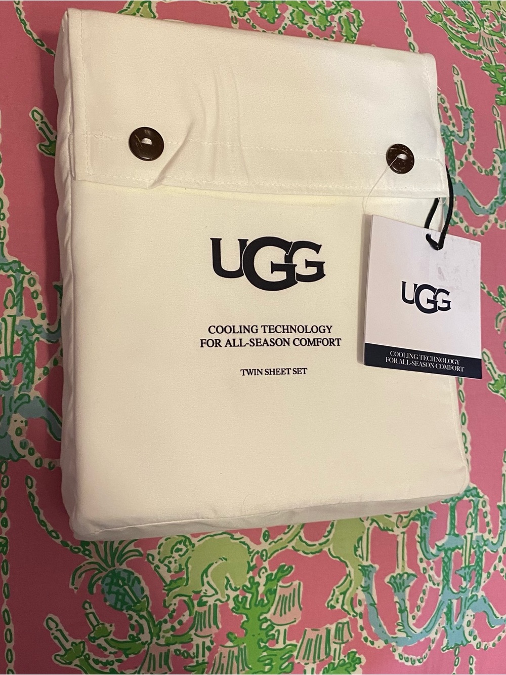 New UGG Alaha cooling technology twin sheet set color ivory snow